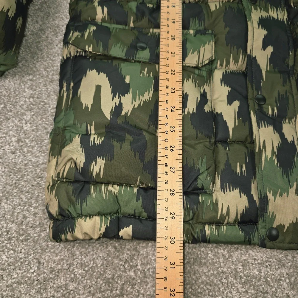 NEW Childrens Place Kids XXL 16 Camo Puffer Parka Faux Fur Hood Water Resistant
